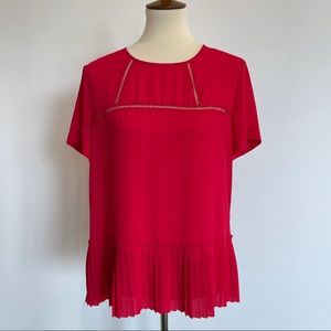 Banana republic red top size medium pleated bottom